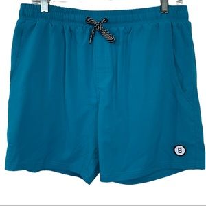 🥑5/$25 BRAVE turquoise mens lined swimtrunks sz M